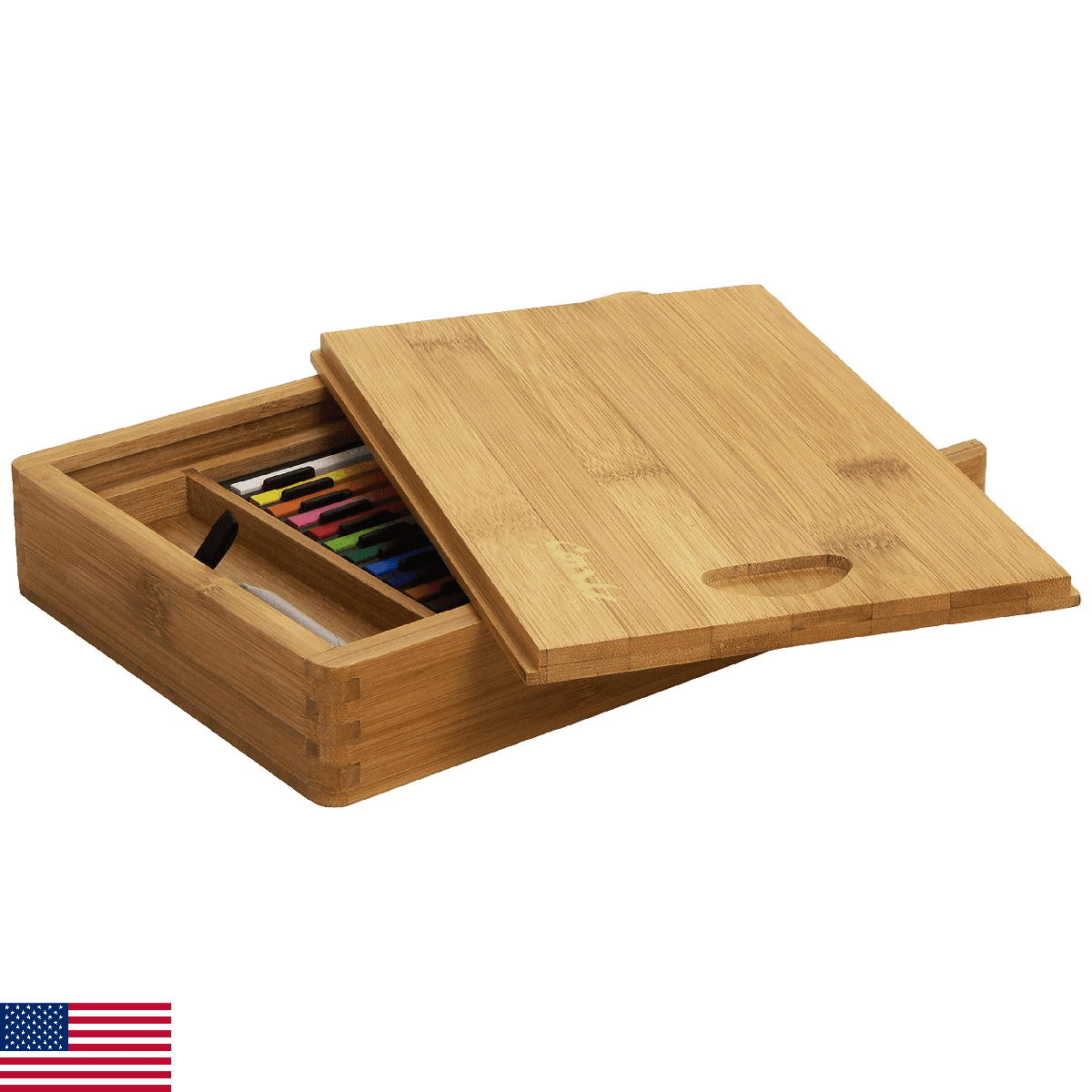 Conté à Paris Pastel Carré & Sketch Pencil Wood Box, Set of 30, Assorted - Image 1