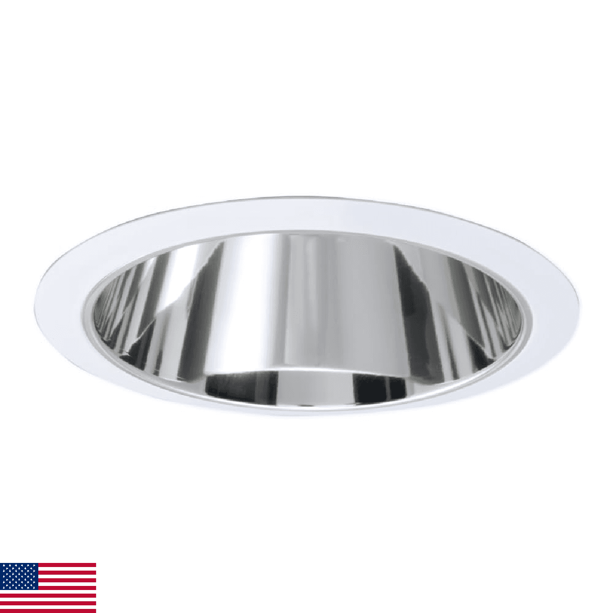 HALO 426, 6" Trim Reflector Cone White with Clear Specular Reflector Cone, Silve - Image 1