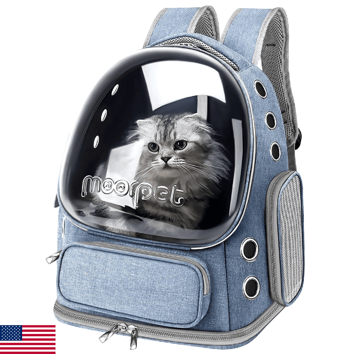 Cat Backpack Carrier, Breathable Cat Bubble Backpack Large Space Cat Carrier Bac - Image 1