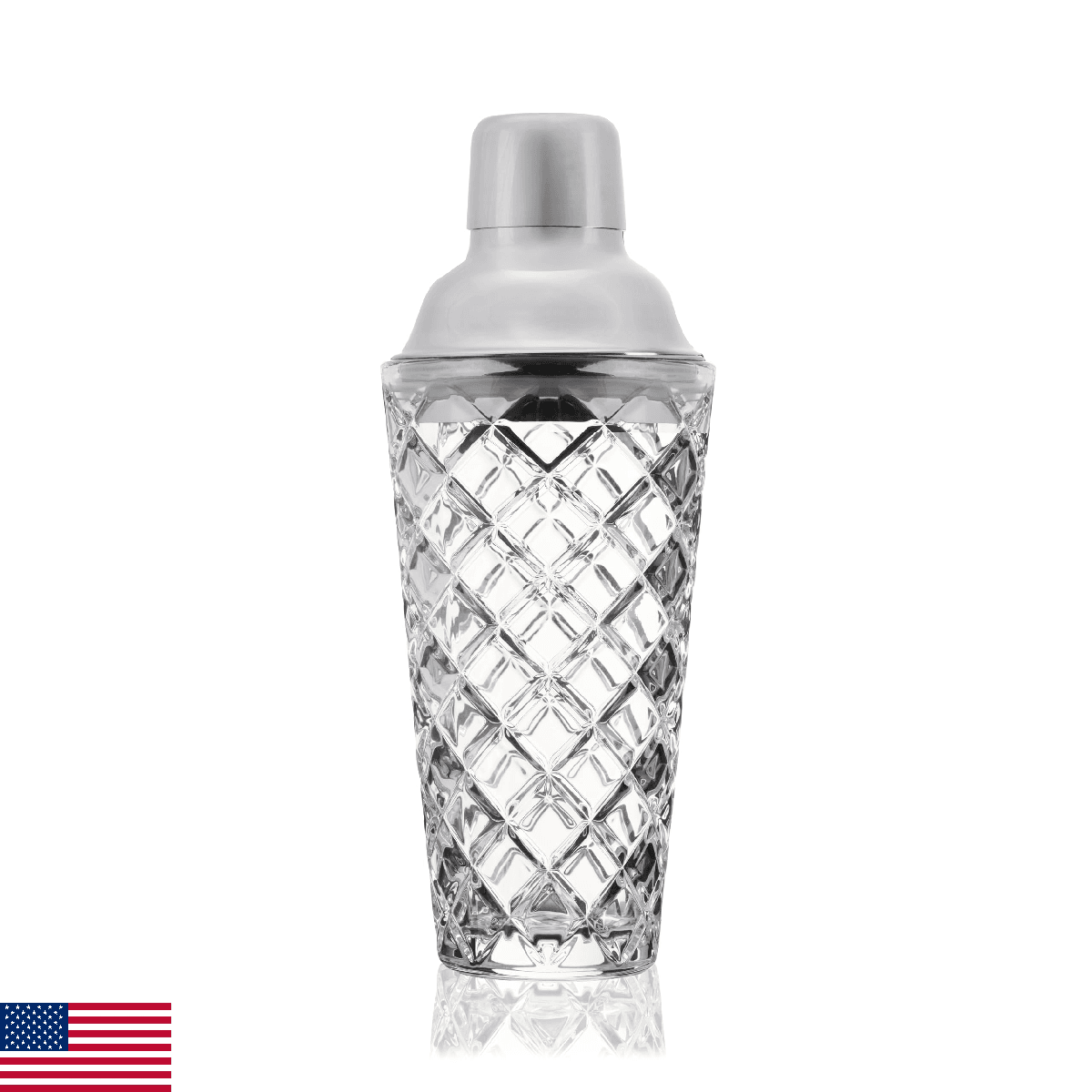 True Reserve Glass Cobbler Shaker, Elegant Cocktail Shaker for Margarita, Whiske - Image 1