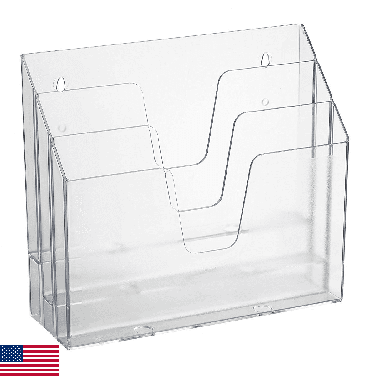 Acrimet Horizontal Triple File Folder Holder, Open Top Desktop Document Sorter f - Image 1