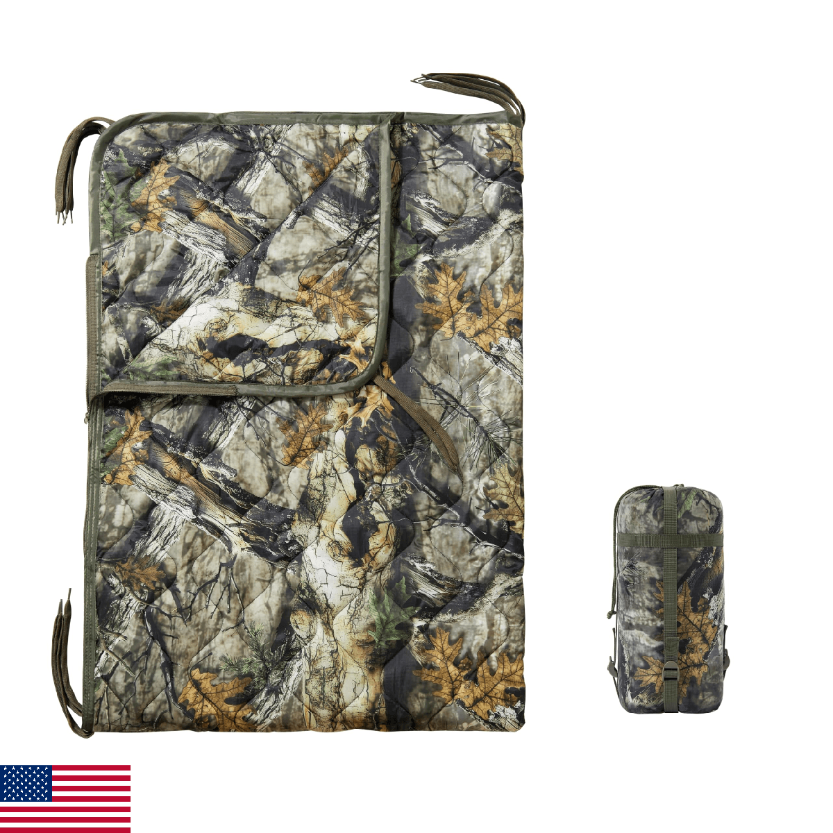 GHILEO Camo Poncho Liner with Zippers, Sleeping Bag, with A Compression Carrying - Image 1