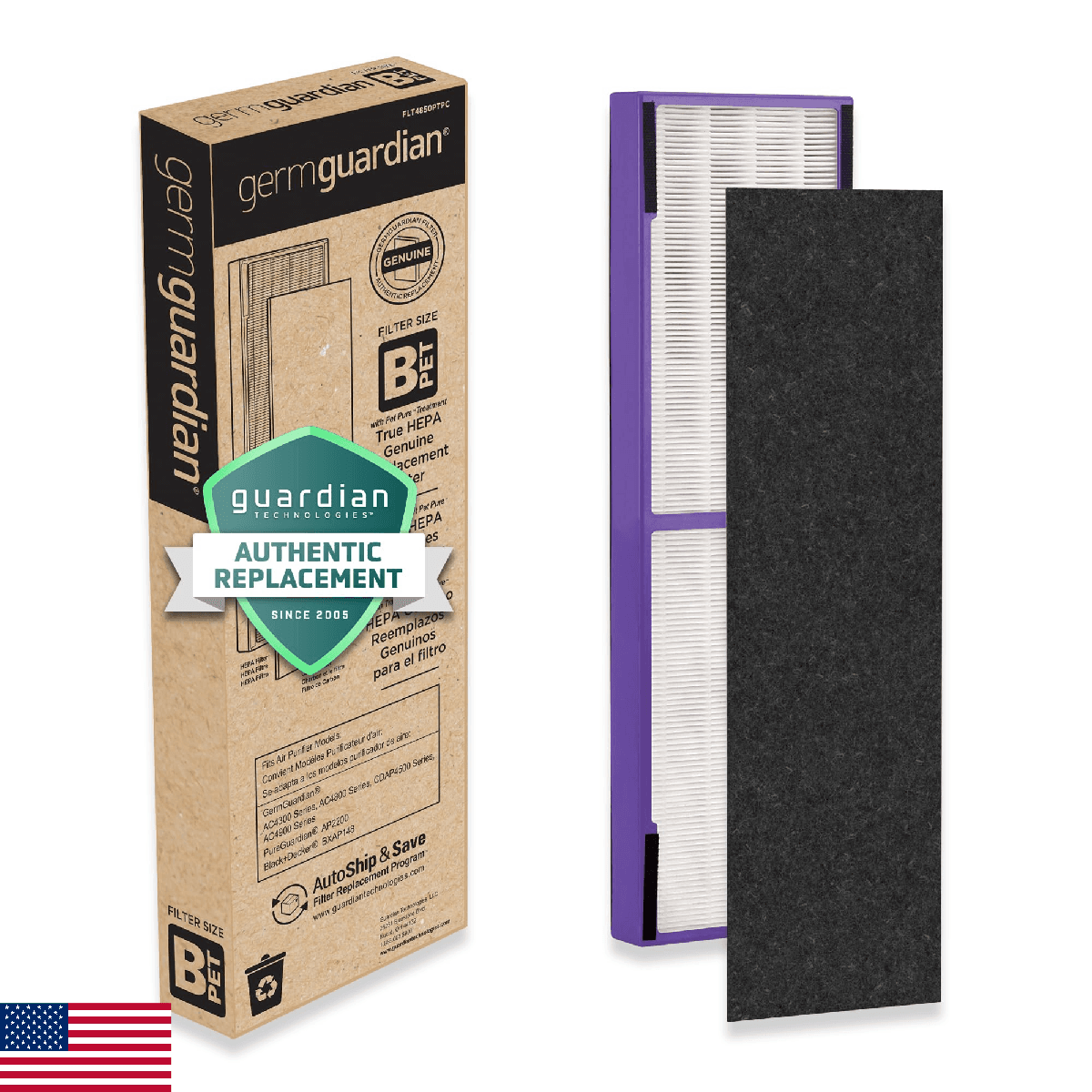 Germ Guardian FLT4850PT True HEPA Genuine Air Purifier Replacement Filter B, wit - Image 1