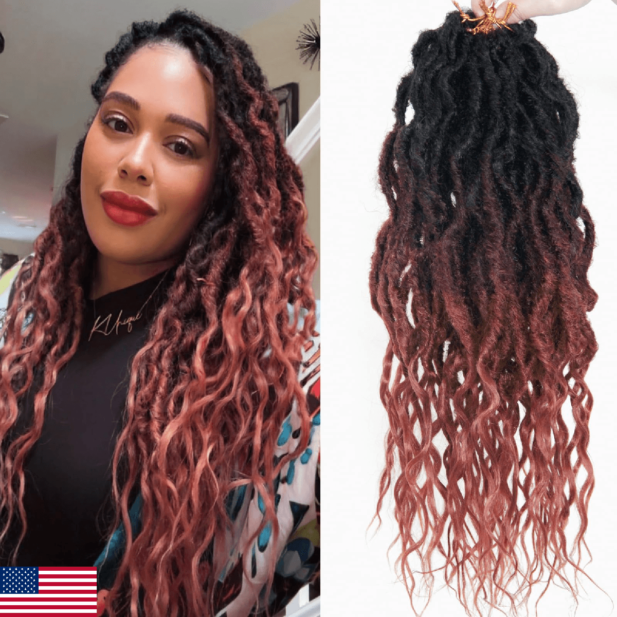 BEkjdiof 8Packs Faux Locs Crochet Hair 18Inch Crochet Locs With Curly Ends, Soft - Image 1