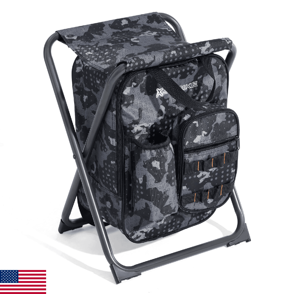 X Strike Backpack Fishing Chair with Cooler Bag, Foldable Camping Stool for Adul - Image 1