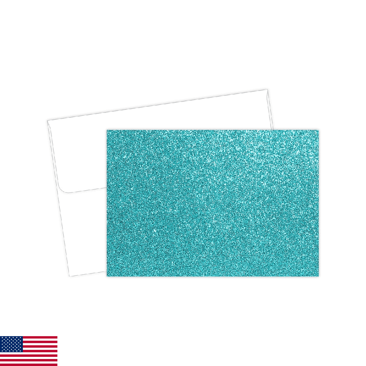 Great Papers!® Teal Glitter Note Cards & Envelopes, 4.875" x 3.375", 15 count (2 - Image 1