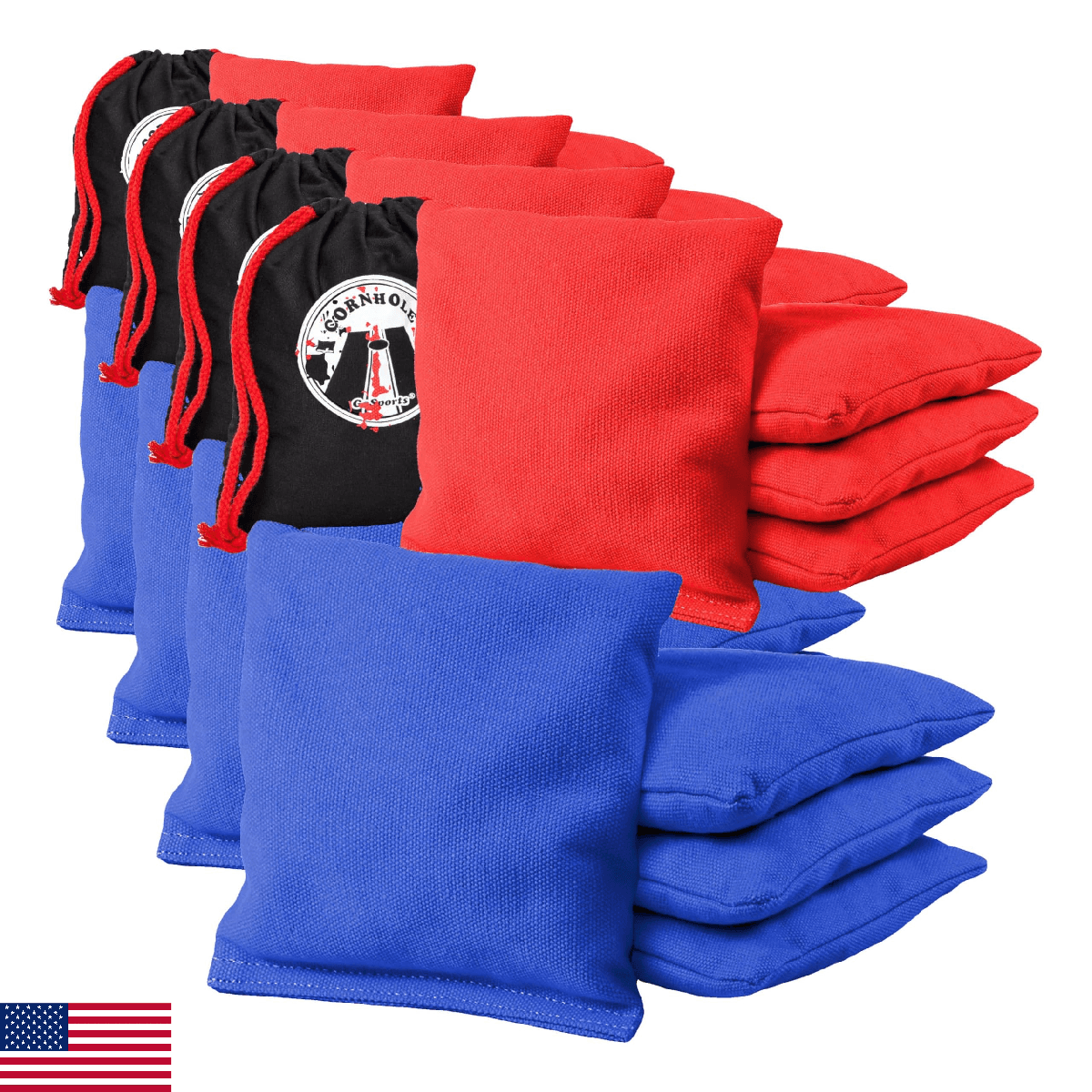 GoSports Official Regulation Cornhole Bean Bags Set (8 All Weather Bags) - Red a - Image 1