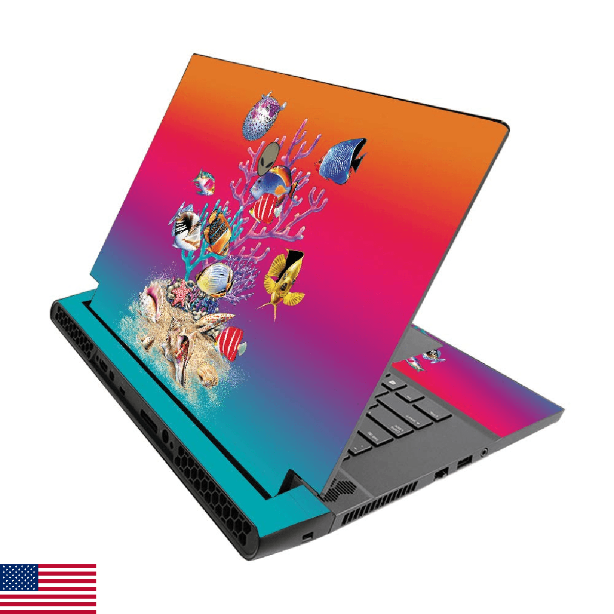 MightySkins Skin for Alienware M15 R3 (2020) & M15 R4 (2021) - Coral Garden | Pr - Image 1