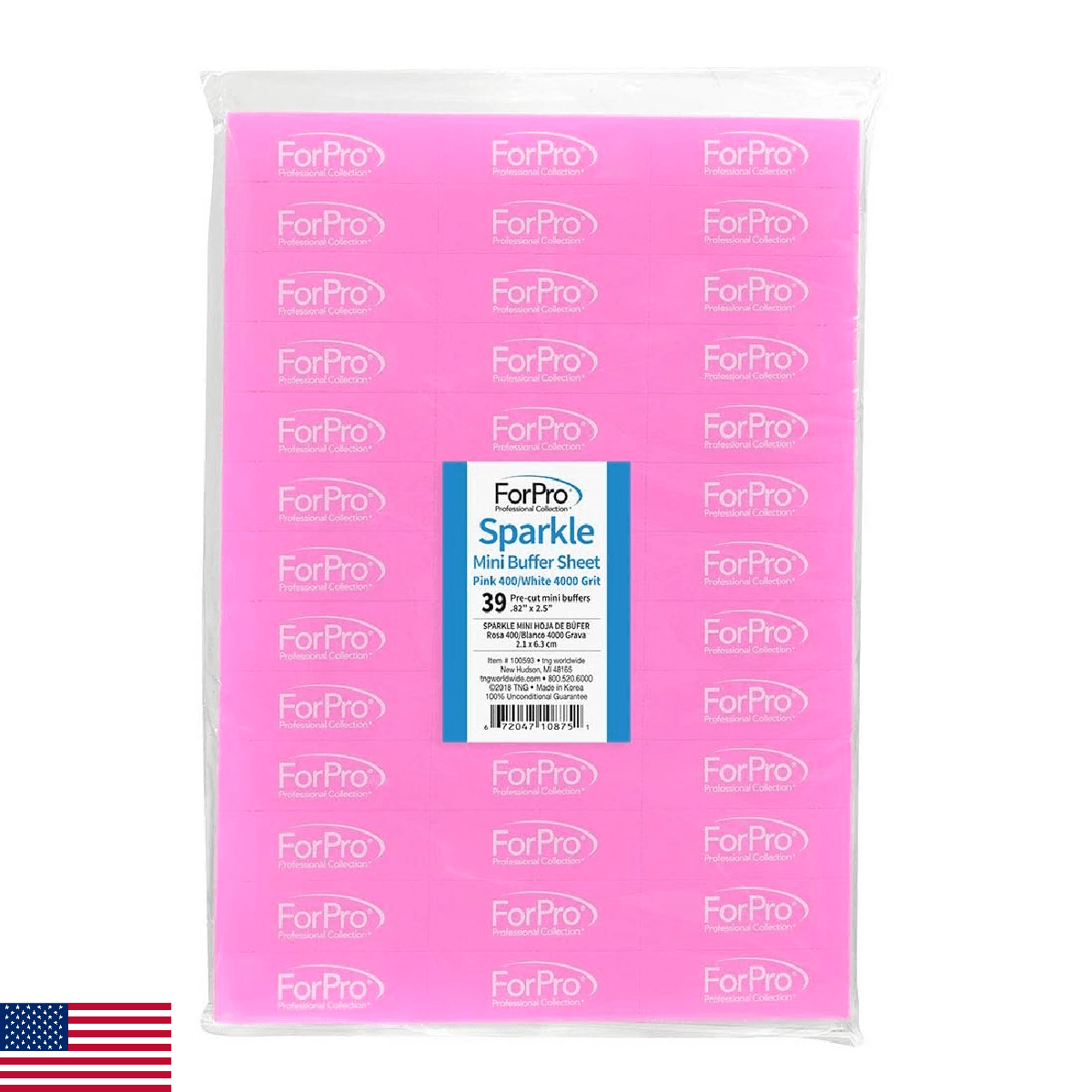 ForPro Professional Collection Sparkle Mini Buffer Sheet, Pre-Cut, Double-Sided - Image 1