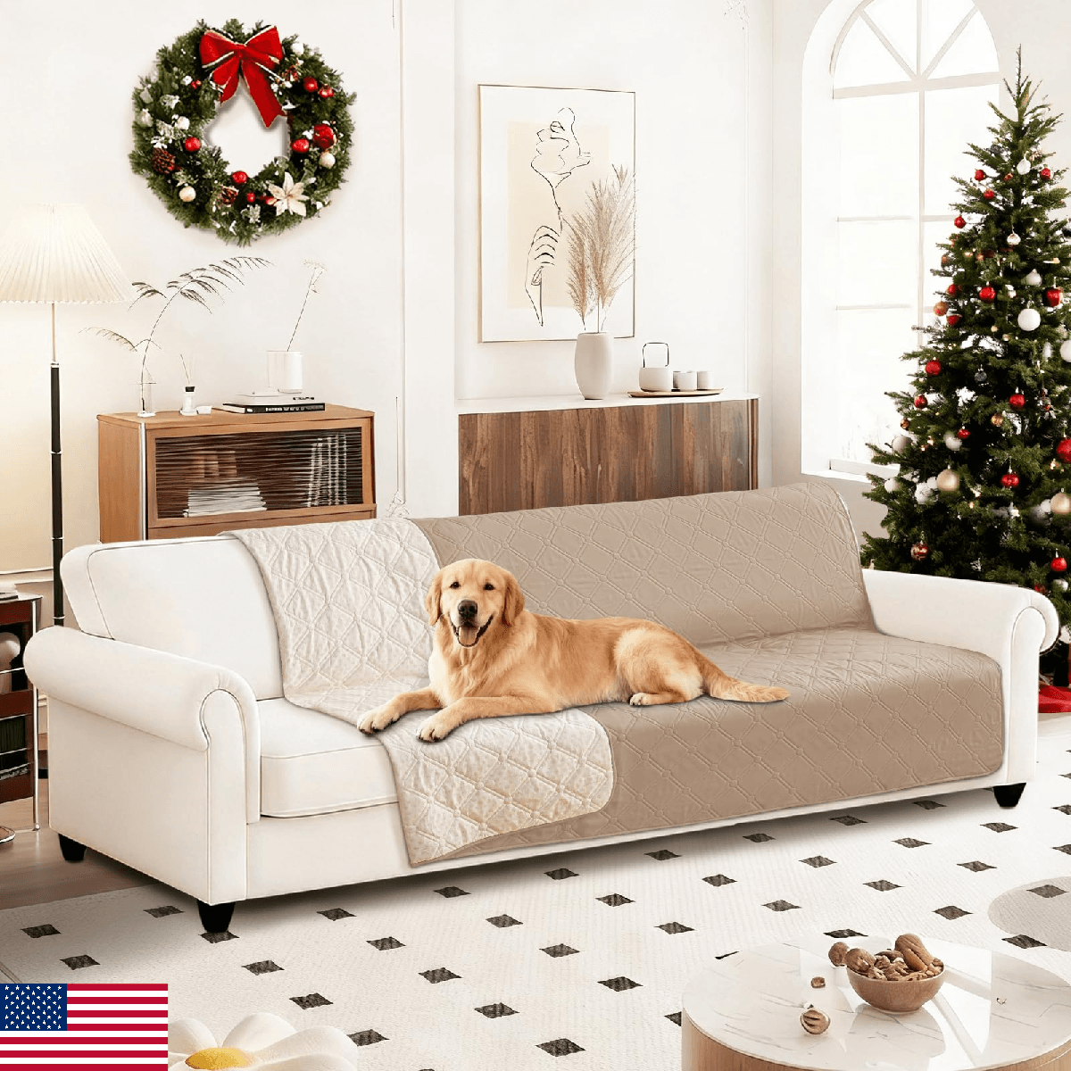 CYCMACO Waterproof Dog Bed Cover, Non-Slip Dog Blanket for Couch, Couch Covers f - Image 1