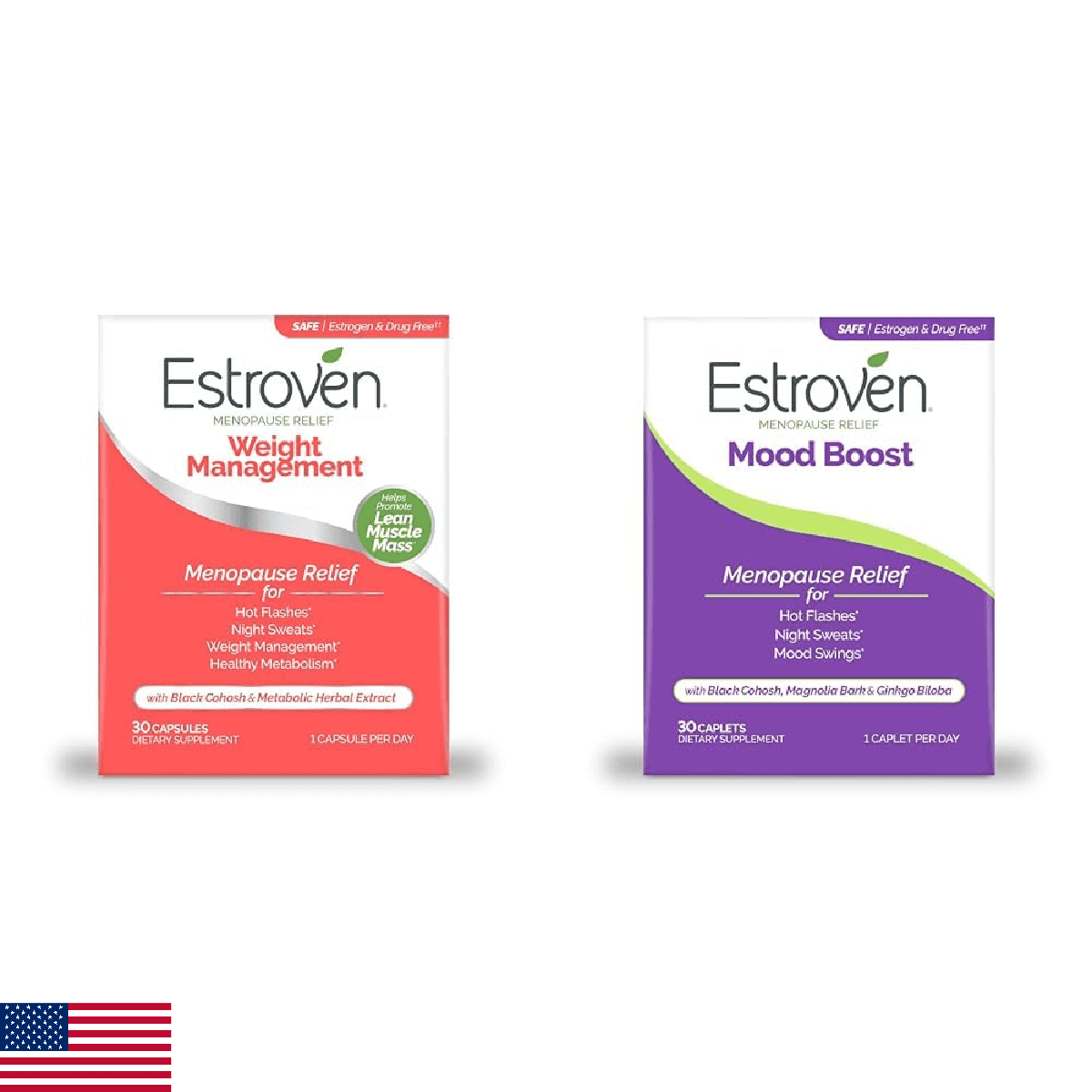 Estroven Weight Management for Menopause Relief - 30 Ct. & Mood Boost for Menopa - Image 1
