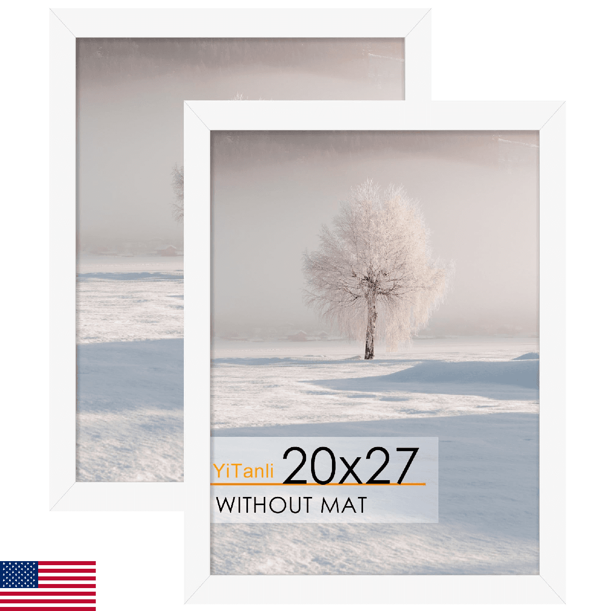 YiTanli Puzzle Frame 20x27 for Posters Art Prints 20x27 Wall Mount White 2 Pack - Image 1