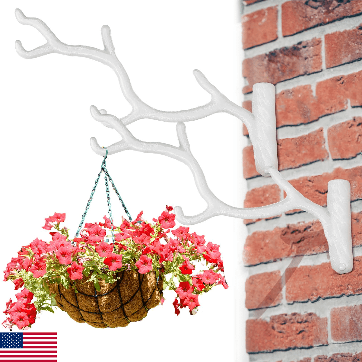 Blulu 2 Pcs 11'' Cast Iron Tree Branch Plant Hangers Decorative Metal Wall Brack - Image 1