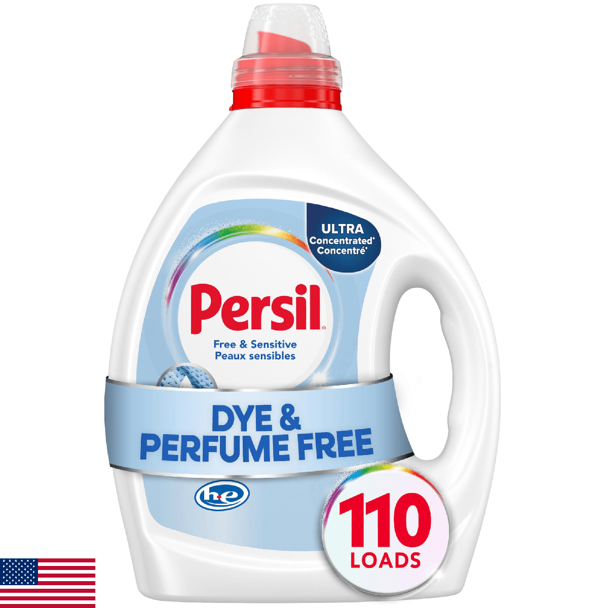 Persil Free & Sensitive Liquid Laundry Detergent, Unscented and Hypoallergenic f - Image 1
