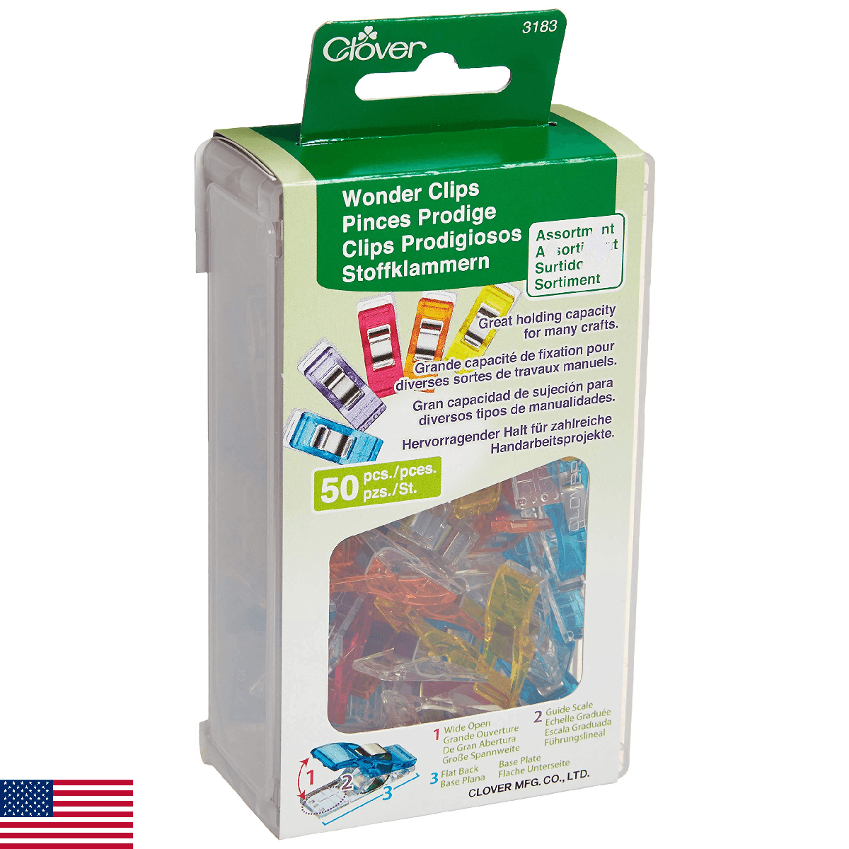 Clover Wonder Clips, 1 Pack, Colors May Vary - Image 1
