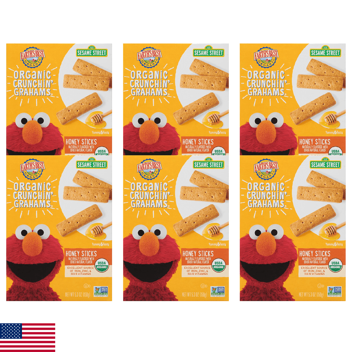 Earth's Best Organic Kids Snacks, Sesame Street Toddler Snacks, Organic Crunchin - Image 1