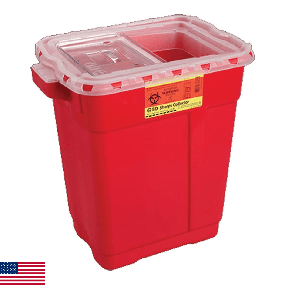 BD 305489 Multi-Use One-Piece Sharps Collector, Hinge Cap with Petals, Medium, 6 - Image 1