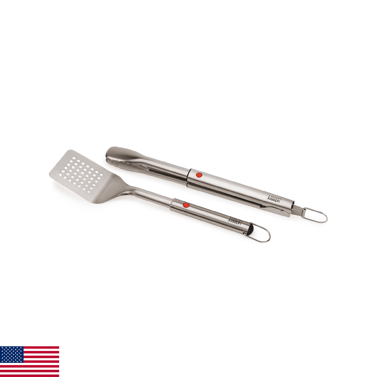 Joseph Joseph GrillOut 2-piece Stainless Steel BBQ Utensil Set, Turner & Tongs, - Image 1