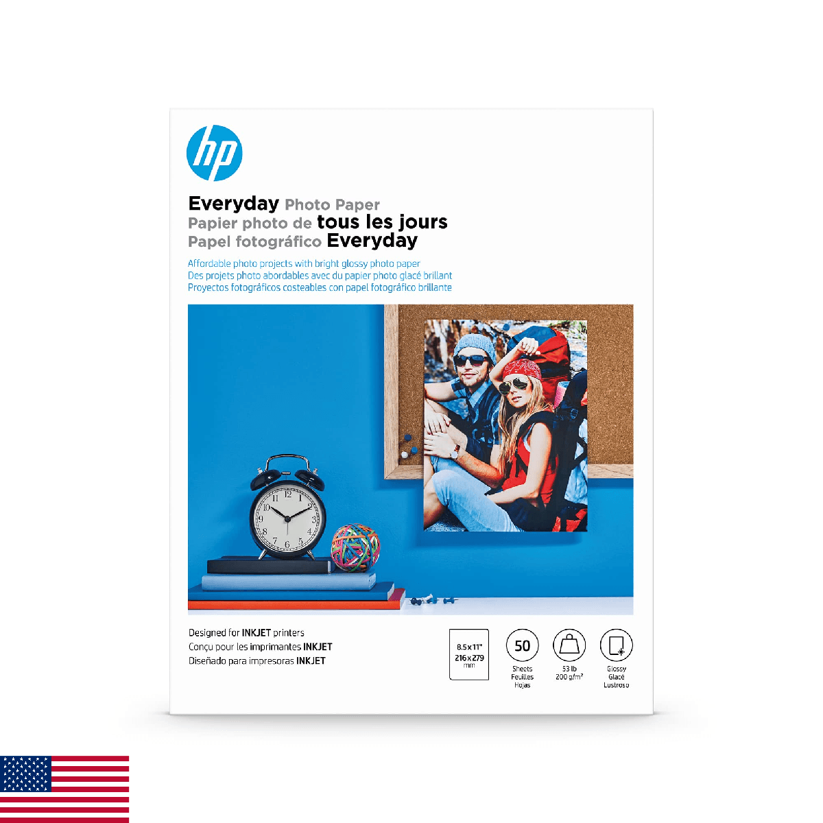 HP Everyday Photo Paper, Glossy, 8.5x11 in, 50 sheets (Q8723A) - Image 1