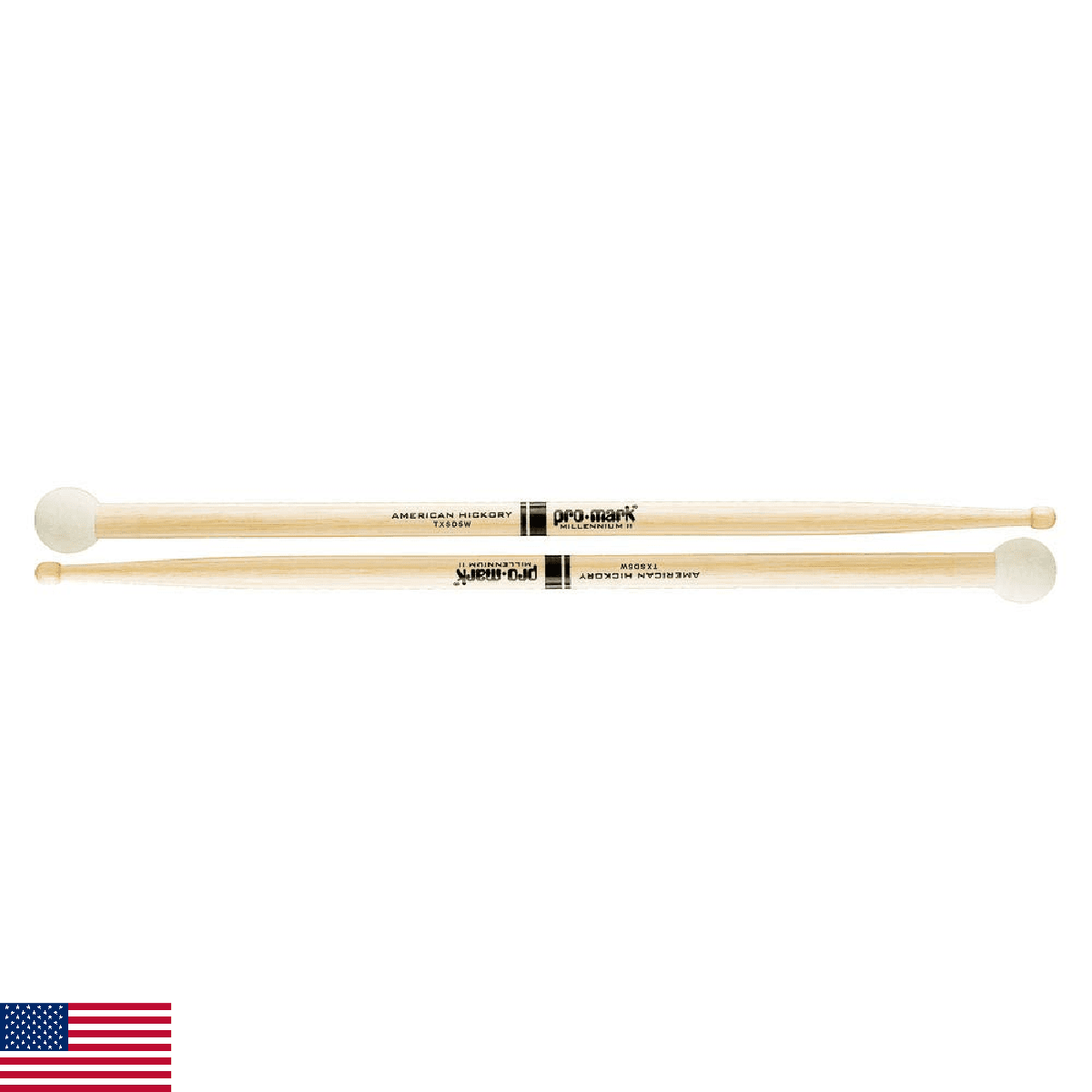 Promark Hickory TXSD5W Light Multi Percussion Stick, Wood tip, Felt Butt - Image 1