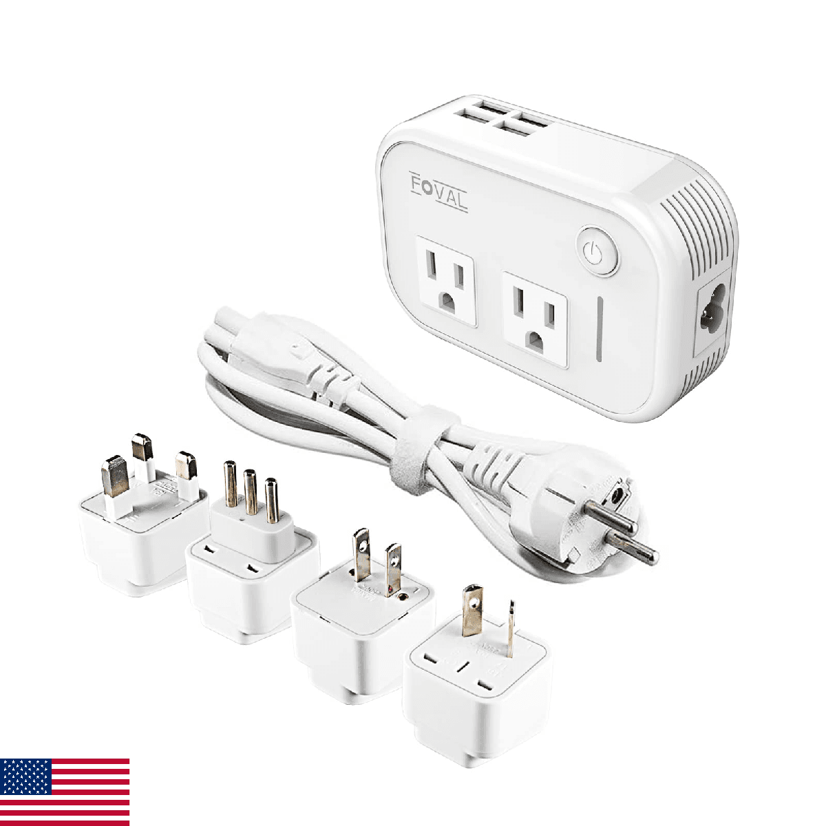 FOVAL Power Step Down 220V to 110V Travel Voltage Converter International Power - Image 1