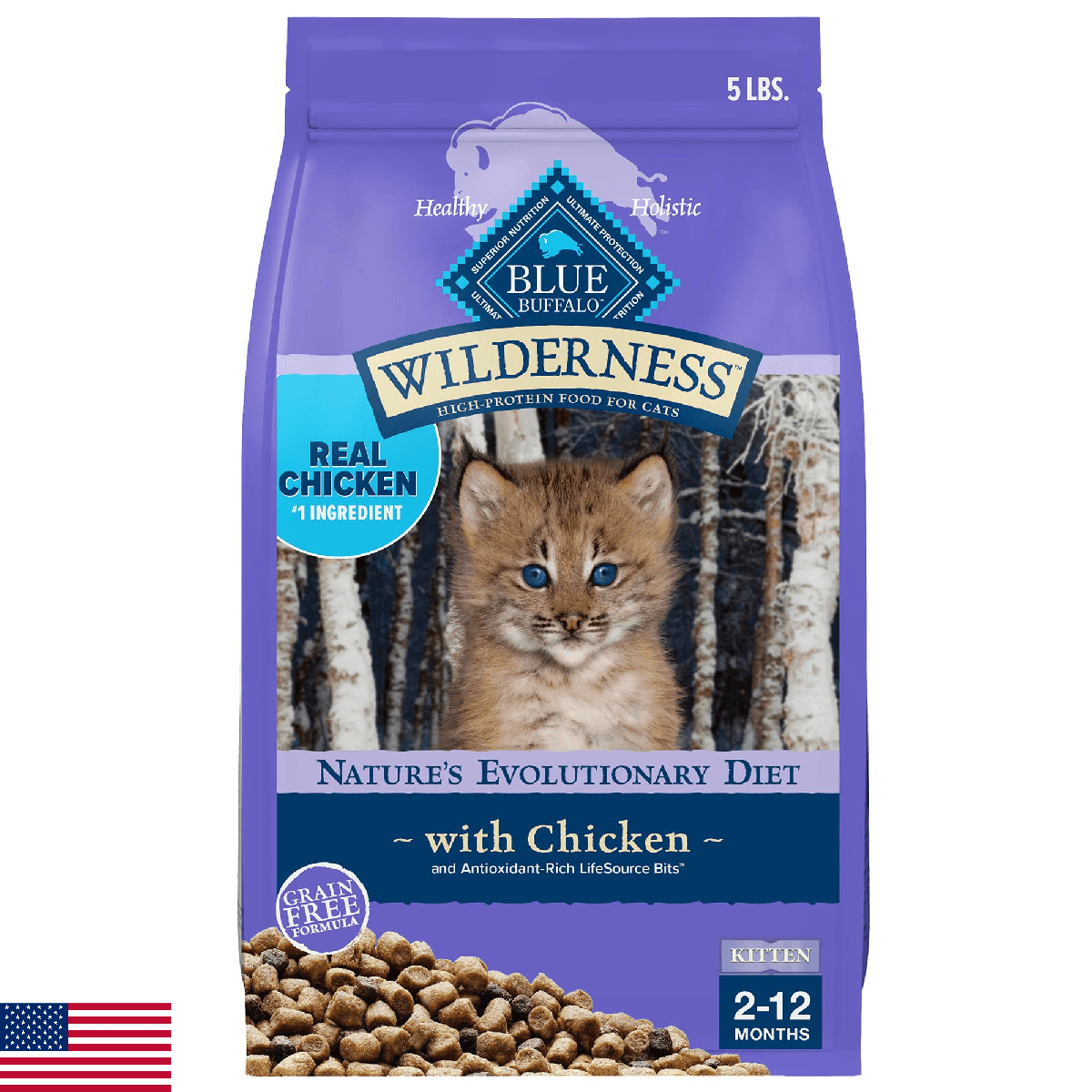 Blue Buffalo Wilderness Natural Kitten Dry Cat Food, with DHA and ARA to Support - Image 1