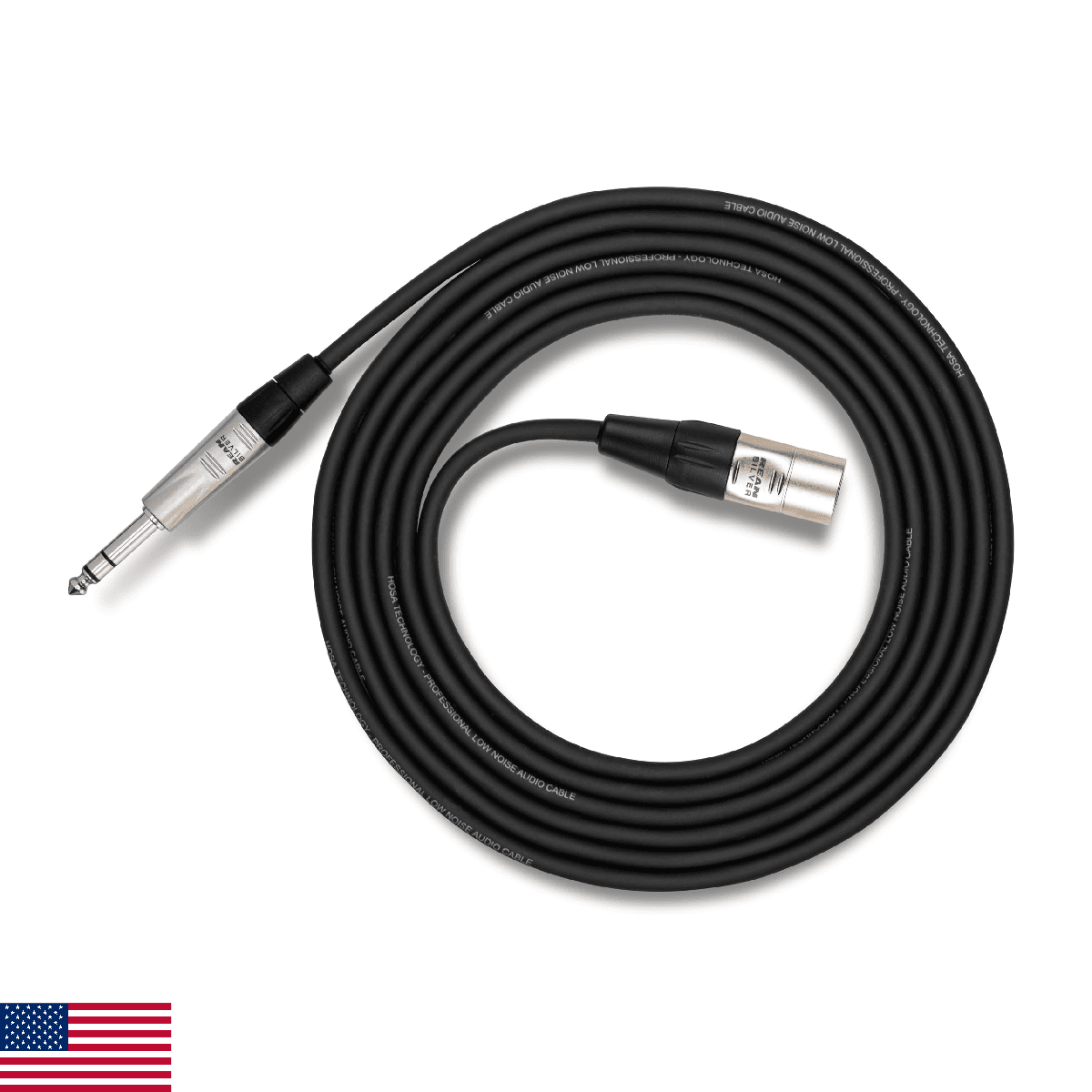 Hosa HSX-015 REAN 1/4 Inch TRS to XLR3M Pro Balanced Interconnect Cable, 15 Feet - Image 1