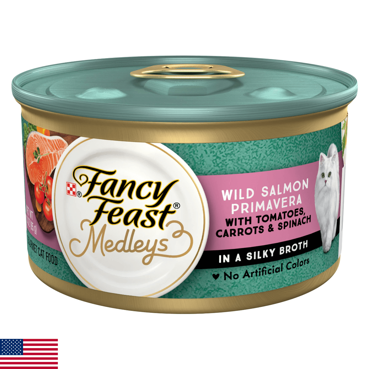 Purina Fancy Feast Wet Cat Food Medleys Wild Salmon Primavera With Tomatoes Carr - Image 1