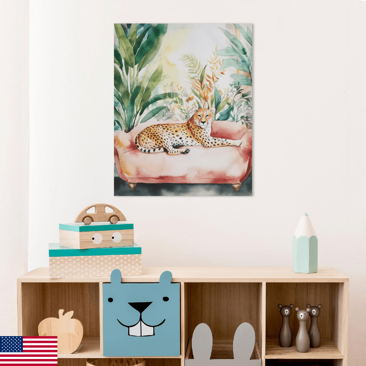 Madison Park Majestic Jungle Animal Canvas Cheetah Painting Wall Decor for Bedro - Image 1