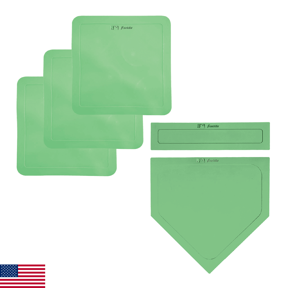 Franklin Sports MLB Glow In The Dark Rubber-Tek 5-Piece Base Set - Image 1