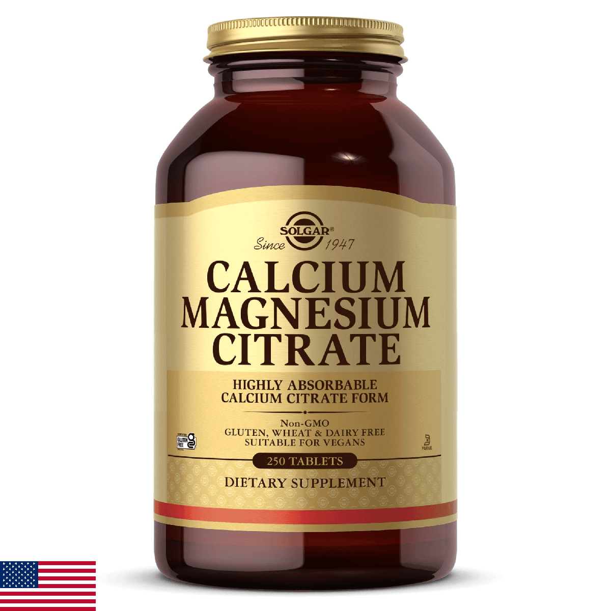 Solgar Calcium Magnesium Citrate, 250 Tablets - Supports Healthy Bones & Teeth - - Image 1