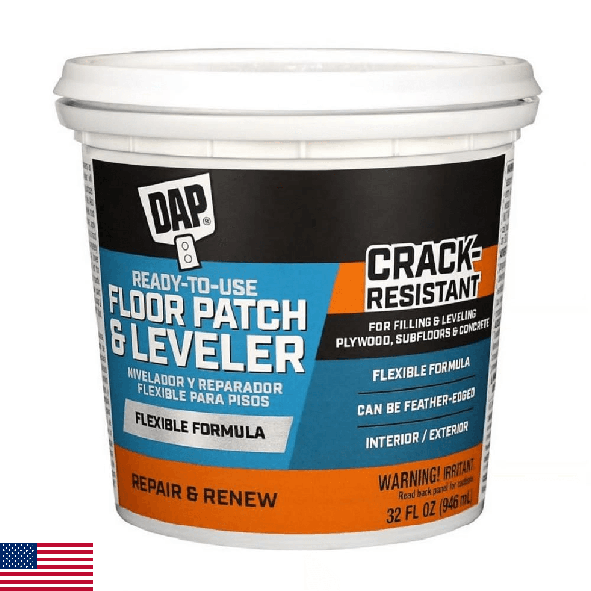 DAP Flexible Floor Patch & Leveler Light Gray 32 Oz for Plywood/Concrete - Image 1