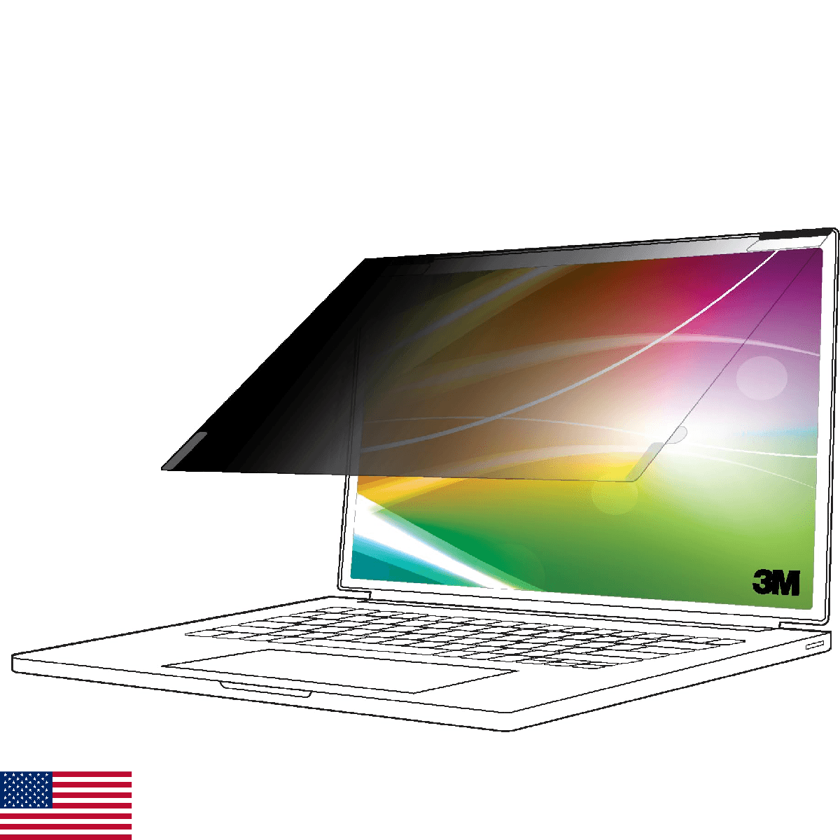 3M Bright Screen Privacy Filter for 14in Full Screen Laptop, 16:9, BP140W9E - Image 1