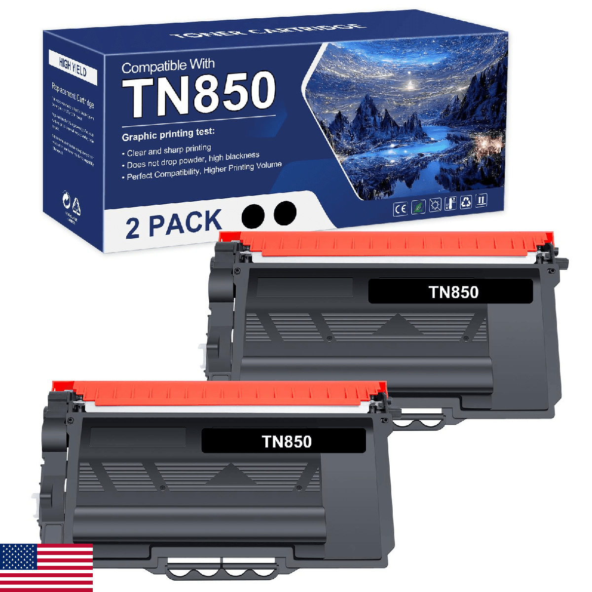 TN-850 TN850 TN820 High Yield Toner Cartridge Replacement for Brother TN850 TN-8 - Image 1