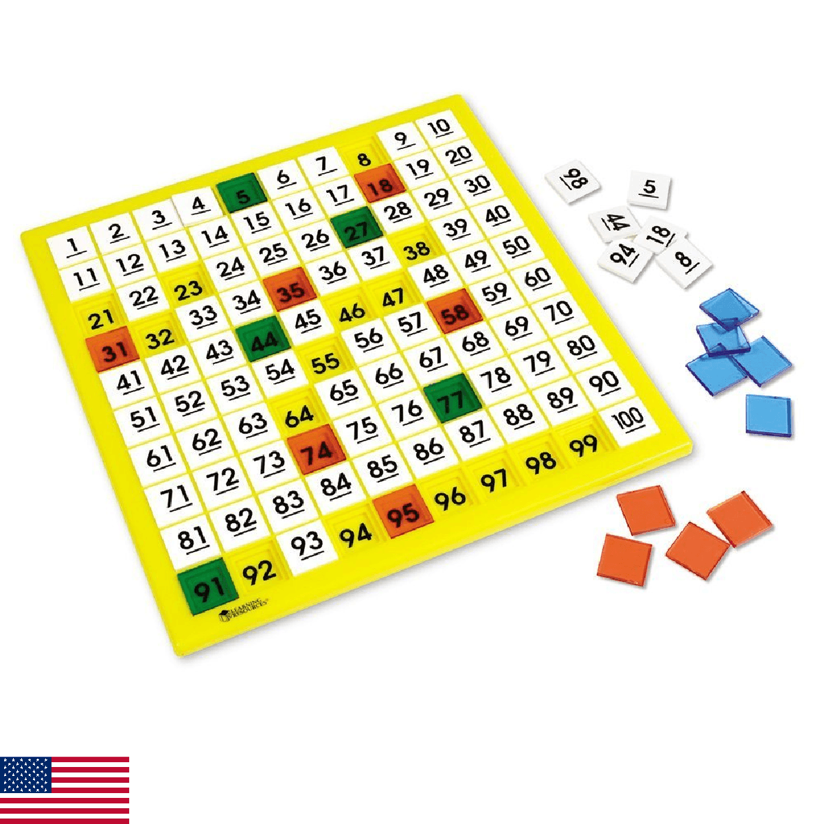 Learning Resources Hundred Number Board, Early Math, Counting Games for Kids,151 - Image 1