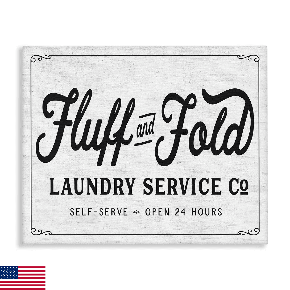 Stupell Industries Fluff and Fold Laundry Room Vintage Country Sign Wall Art - Image 1