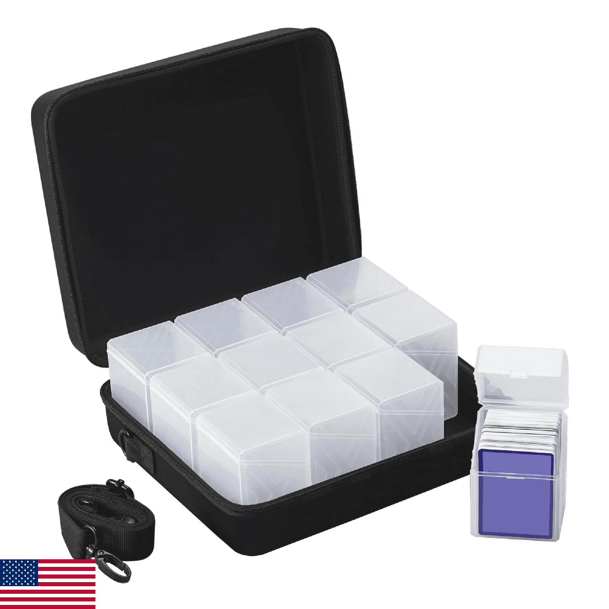 Brappo Deck Box with Carrying Case. Deck Boxes for MTG, TCG, Sports Cards.Set in - Image 1