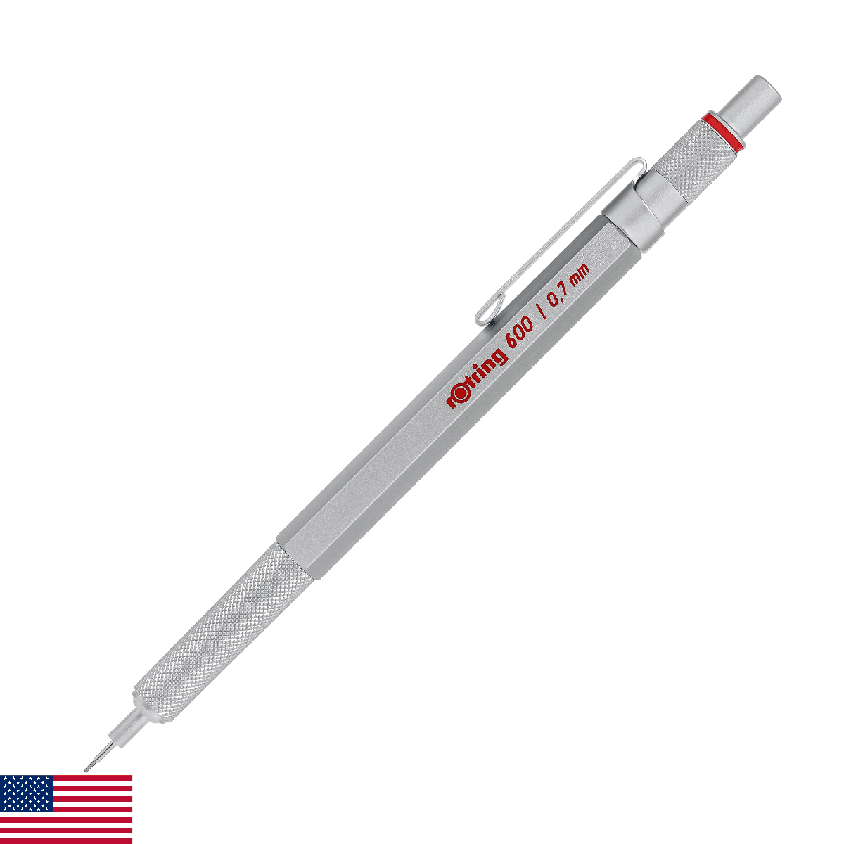 Rotring 600 Mechanical Pencil 0.7 mm Silver - Image 1