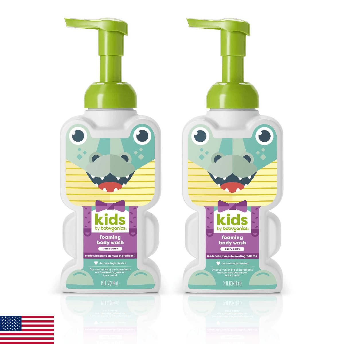 Babyganics Foaming Body Wash, Berry Berry, Tear-Free, 14 Fl Oz (Pack of 2) - Image 1