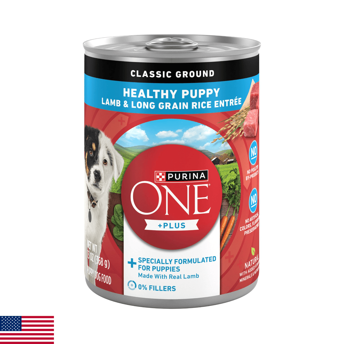 Purina ONE Plus Wet Puppy Food Classic Ground Healthy Puppy Lamb and Long Grain - Image 1