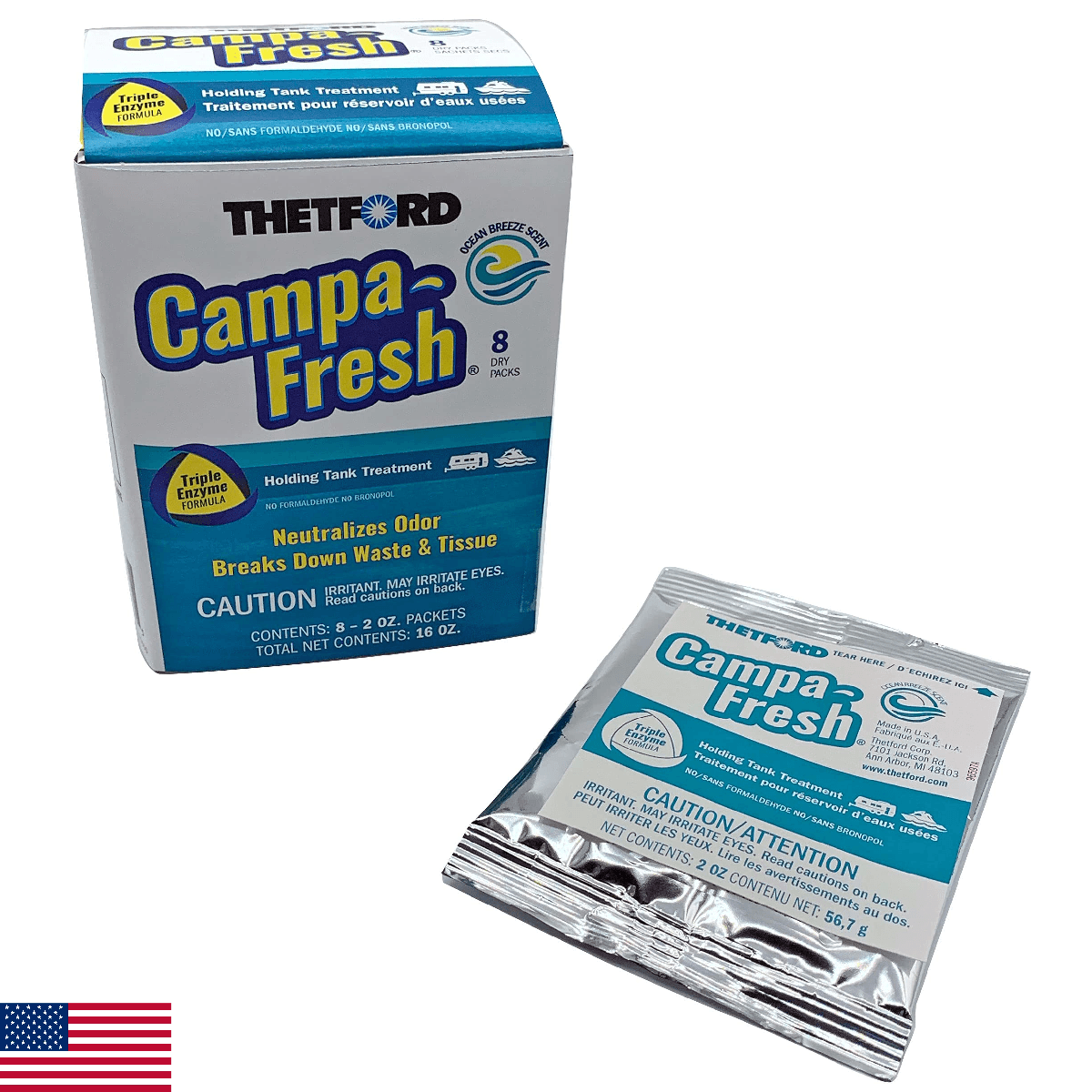 Thetford Campa-Fresh Ocean Breeze Scent RV Holding Tank Treatment, Formaldehyde - Image 1