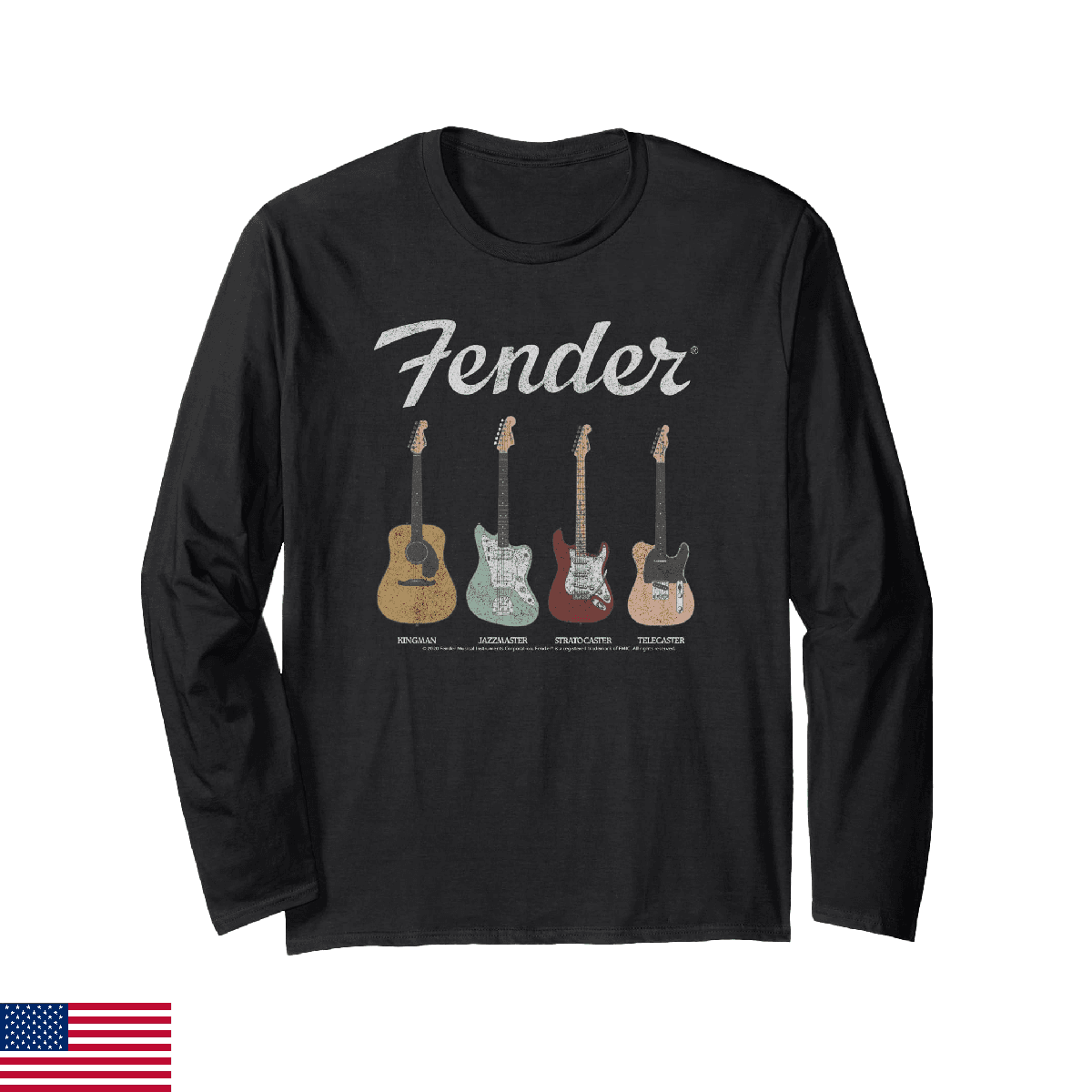 Fender Vintage Guitar Lineup Long Sleeve T-Shirt - Image 1