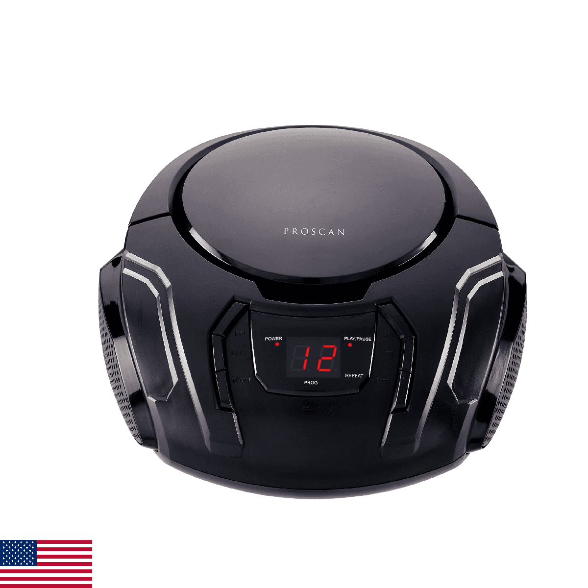 PROSCAN Elite Portable CD Boombox with AM/FM Radio (Black) - Image 1