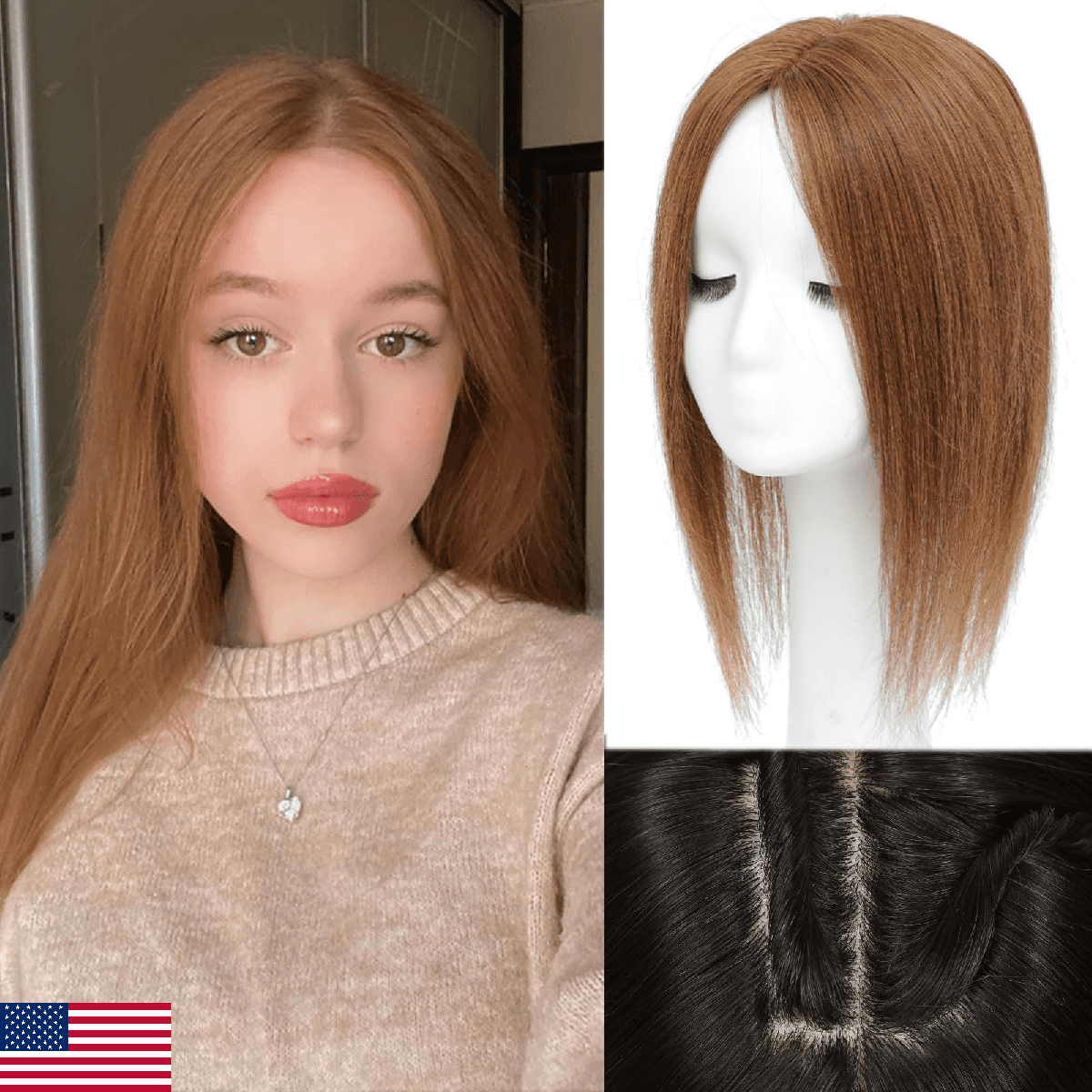 Rootoo Hair Toppers for Women Real Human Hair, 16 Inch Realistic Biological Scal - Image 1