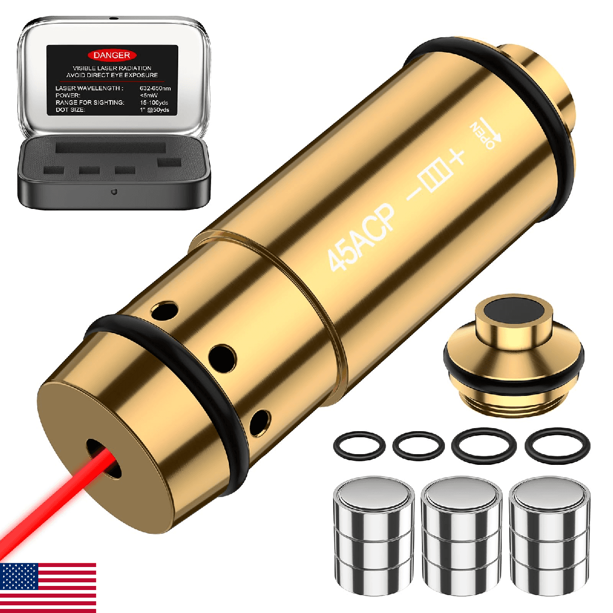 Vstranics 45ACP Laser Training Cartridge Dry Fire Training System with Rubber Sn - Image 1