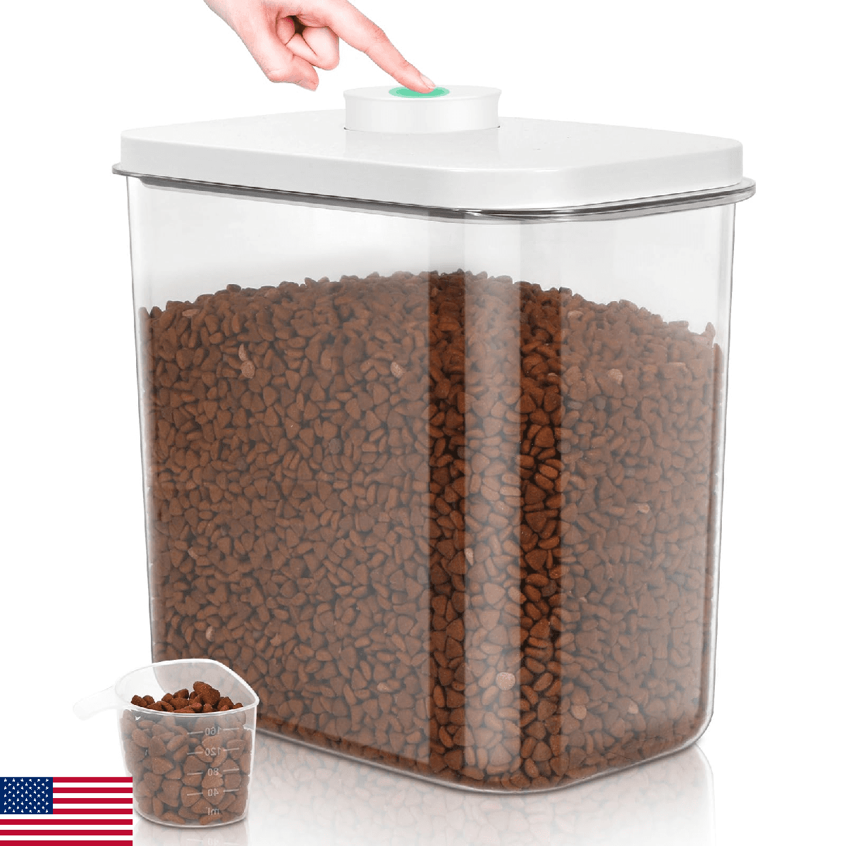 TBMax Dog Cat Food Storage Container 12-15 Lbs with Easy-Carrying Handles, Stack - Image 1