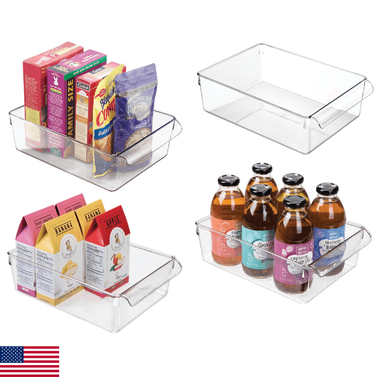 iDesign Fridge Storage Bin with Handle - Fridge Tray for Cheeses and Snacks - Se - Image 1