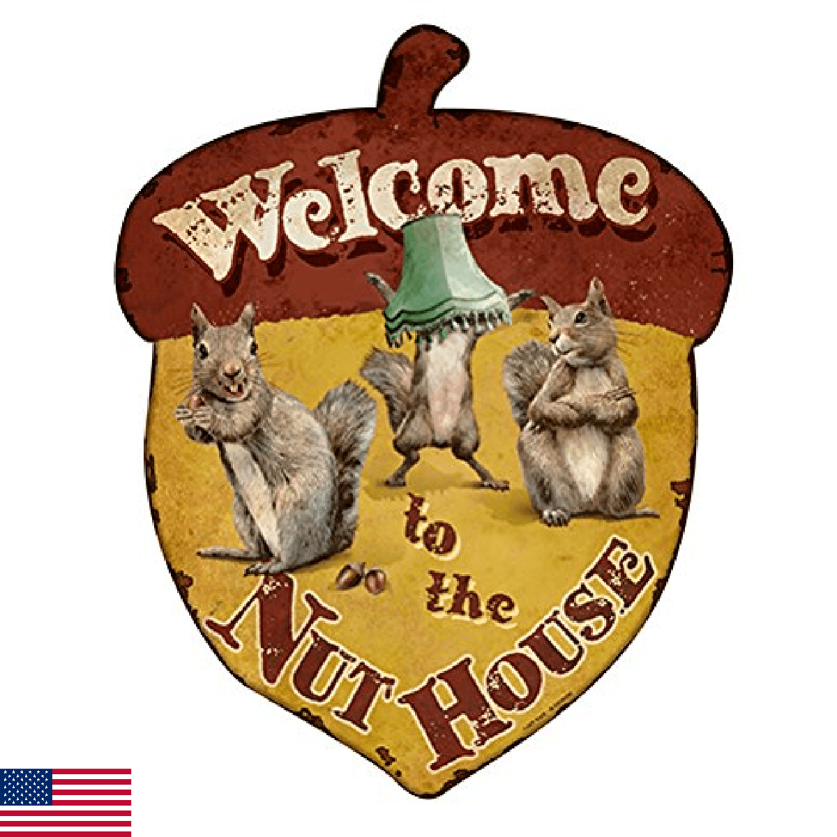 Welcome to The Nuthouse Squirrels Novelty Sign | Indoor/Outdoor | Funny Home Déc - Image 1