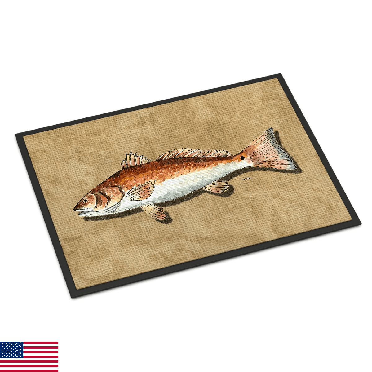 Caroline's Treasures 8807MAT Red Fish Doormat 18x27 Front Door Mat Indoor Outdoo - Image 1