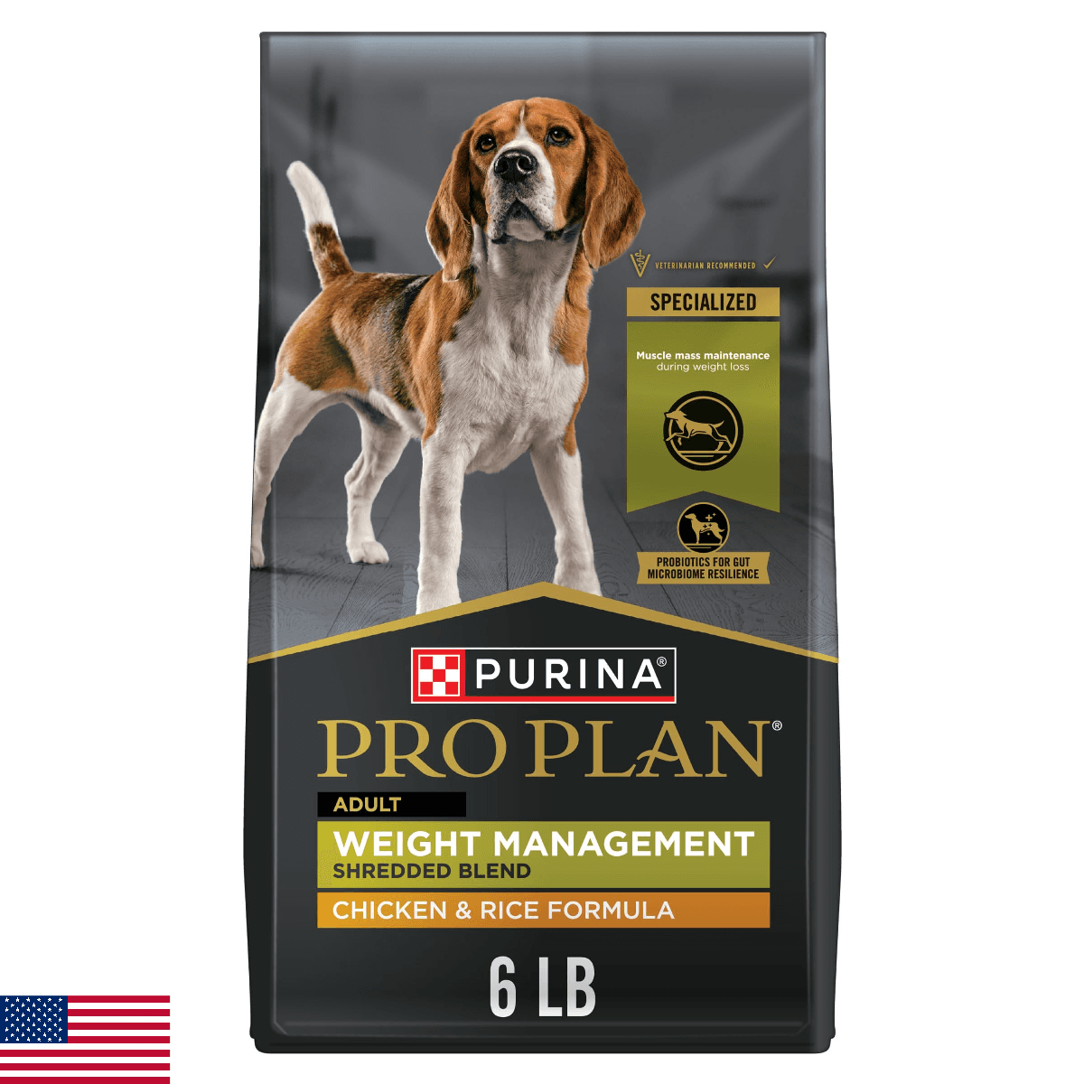 Purina Pro Plan Weight Management Dog Food Dry, Shredded Blend Chicken and Rice - Image 1